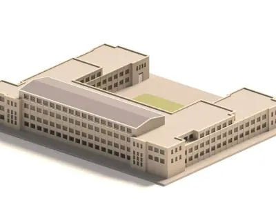 Neoclassical Municipal City Hall Building 3D model