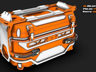 Sci Fi Crates Set Halo 3D model