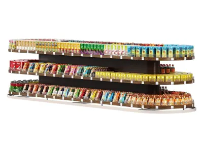  Store shelves Low-poly 3D model