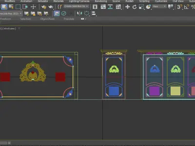 door and wall 3D model