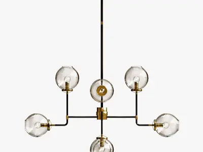 bistro globe clear glass chandelier 3D Model Pack