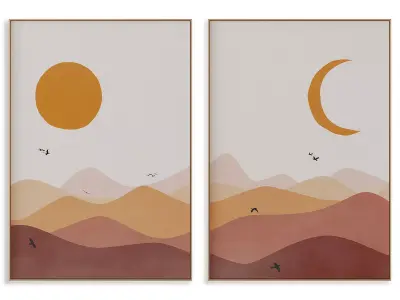Abstract Painting Frame set 3D model 571