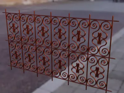 Moroccan traditional iron window 3D model