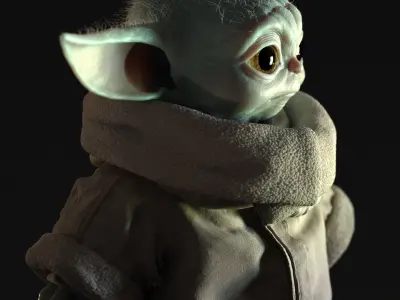  Grogu Baby Yoda Film Quality 3D model 3D model