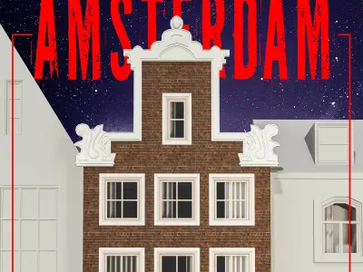 Amsterdam Street Building No202 Low-poly 3D model