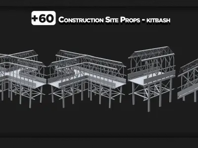 60 Construction Site Props - KITBASH - VOL 04 3D model
