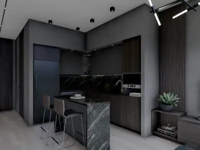 Apartment Living Room 3D model