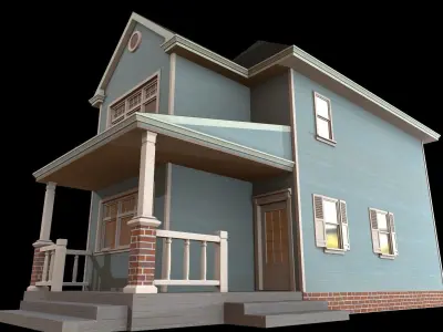 house Low-poly 3D model 22