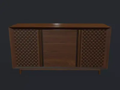 Bedroom Dresser - Chest of 3 Drawers and 2 Doors 3D model