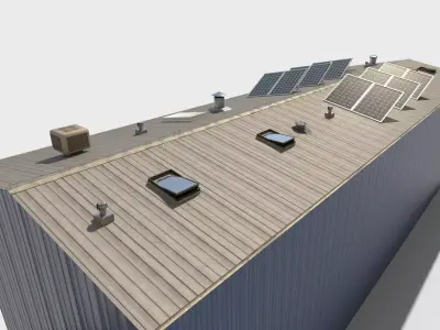 Industrial Roof elements 3d Model AR VR gameready  Low-poly 3D model