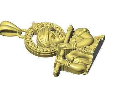 Lord Krishna Gold Pendant Design 3D print model