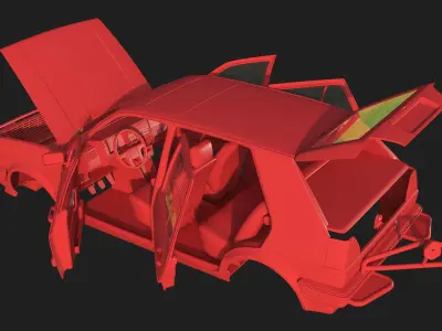 Volkswagen Golf II Country - Body and Interior 3D print model