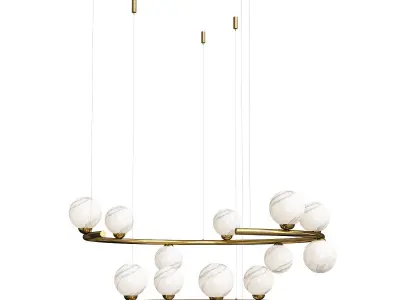 IMERENSE chandelier with balls hanging from it Low-poly 3D model