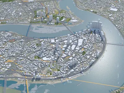 Chongqing China 50km AI Low-poly 3D model