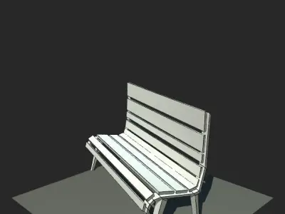 Bench wooden Free low-poly 3D model