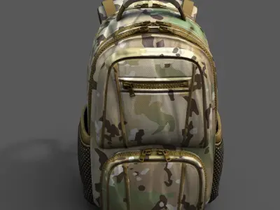 Backpack Generic military human bag storqge scifi briefcase  Low-poly 3D model