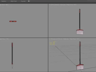Cartoon broom Low-poly 3D model