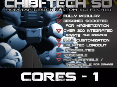 CHIBI TECH SD  CORES 1 COLLECTION 3D Model Pack