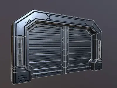 Sci Metal Door Low-poly 3D model