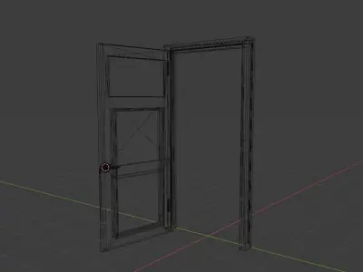Realistic Low-Poly Door open Low-poly 3D model