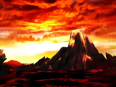 Volcano with Summer Volcano with  3D model