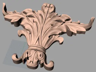 Door decorative flower 3D STL model used for CNC router E013 3D model