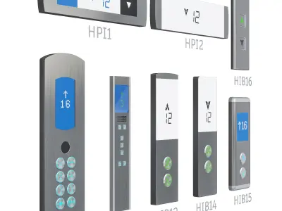 Floor indicators and elevator control panels - Collection 3 3D model
