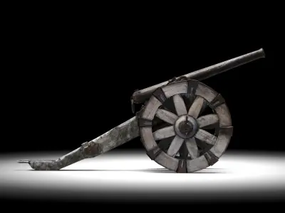 Napoleonic cannon Low-poly 3D model