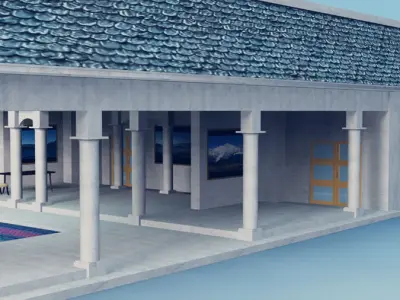 large Pavilion Low-poly 3D model