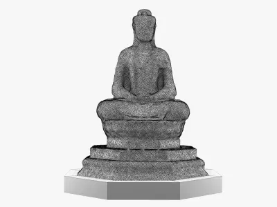 Buddha water fountain Low-poly 3D model