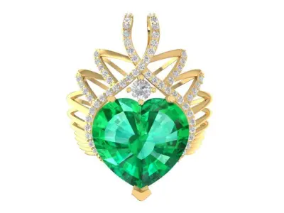 Heart Cut Gemstone Pendant  1869  3D print model