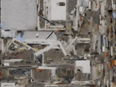 Destroyed Industrial Building 3D Model Concrete Shell Low-poly 3D model