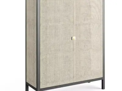Retro Wardrobe 2 Doors 3D model