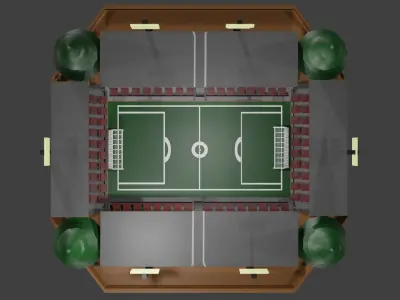  Low Polygon 3D Stadium Low-poly 3D model