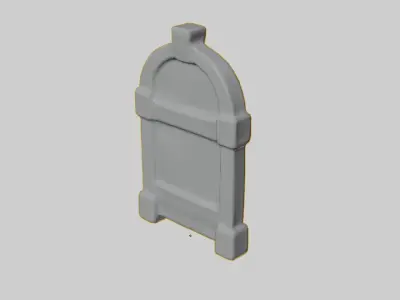Stylized medieval door Low-poly 3D model