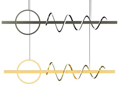 Modern Minimalist GoldenBlack spiral art linear  3D model