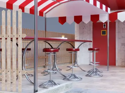 CARTOON PIZZA SHOP 3D model