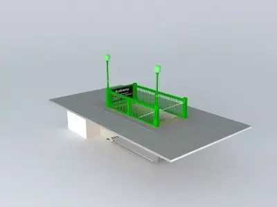 Subway Entrance NYC Style Free 3D model