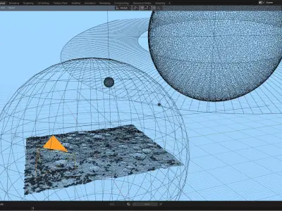 Alien Planet Sci-Fi Fantasy Scenery Saturn Moon 3D model