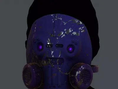 Gas mask helmet 3d model scifi Low-poly 3D model Low-poly 3D model