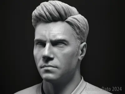 Anson Mount as Christopher Pike Bust Printable 3D Model 3D print model