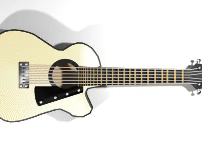 Guitar Acoustic - Type 2 3D model