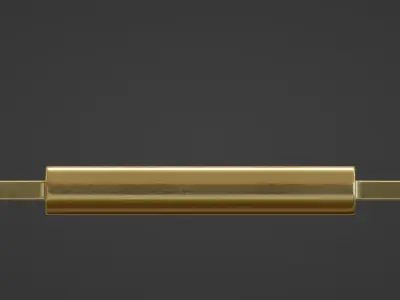 Slightly Worn Contemporary Brass Cabinet Handle Free low-poly 3D model