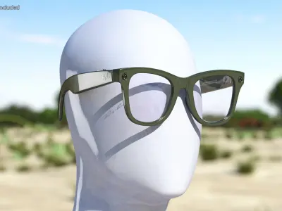 Ray Ban Stories Wayfarer Smart Glasses Olive 3D model