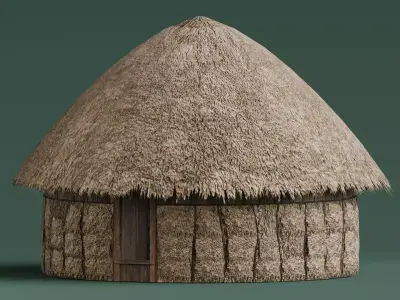 Traditional Houses - Rumah Honai Low-poly 3D model