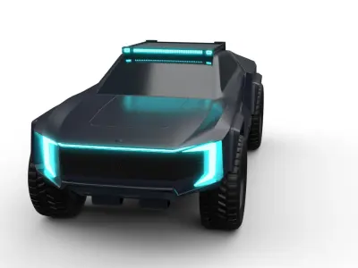futuristic overland vehicle 3D model