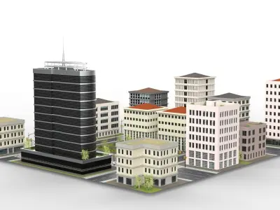CITY 01 Low-poly 3D model