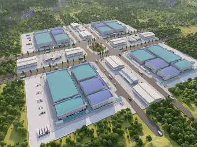 Industrial Factory-Factory building  3D model