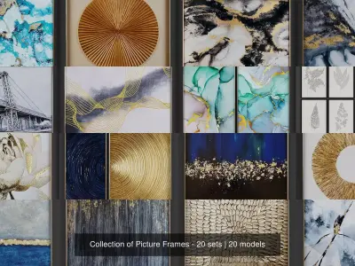 Collection of Picture Frames - 20 sets 3D Model Pack 19