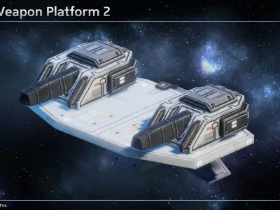 Space Weapon Platforms Low-poly 3D model